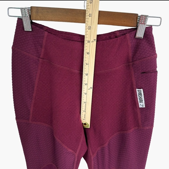 Gymshark True Textured Maroon Leggings - Picture 5 of 7